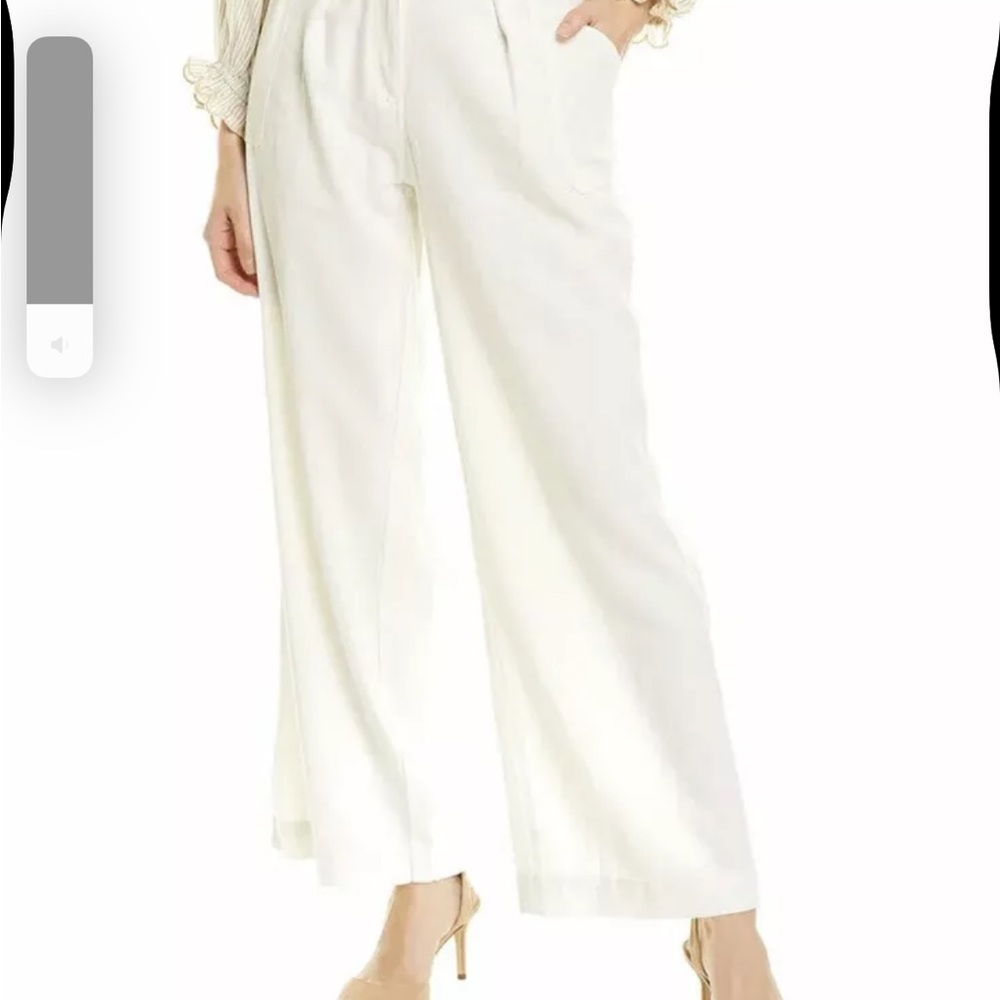 Max Studio Wide Leg Linen-Blend Trouser Pant Women's Size: L